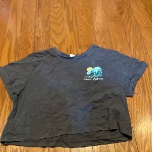 Medium Grey wave crop top